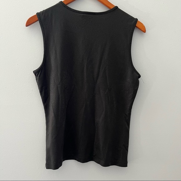 The Limited Sleeveless Tank Top Womens M Black Dots Shimmer Polka Dot Stretch - Picture 2 of 7